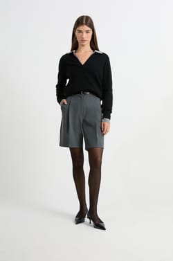Cashmere polo neck sweater;${refinementColor}