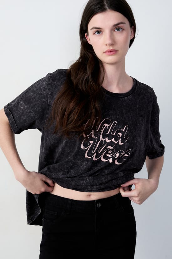 T-shirt imprimé "Wild West" en coton;${refinementColor}