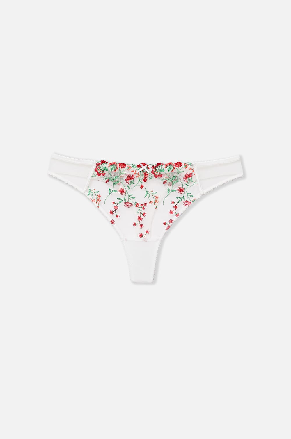 Embroidered Tulle Thong;${refinementColor}