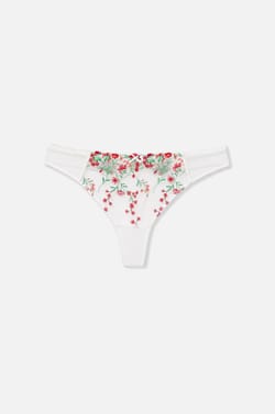 Embroidered Tulle Thong;${refinementColor}