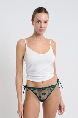 Tanga de hilo de tul bordado;${refinementColor}