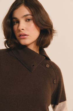 Pull manches longues en cachemire;${refinementColor}