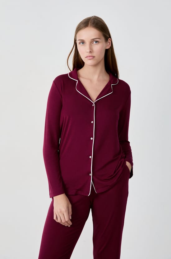 Camisa de pijama de manga larga;${refinementColor}