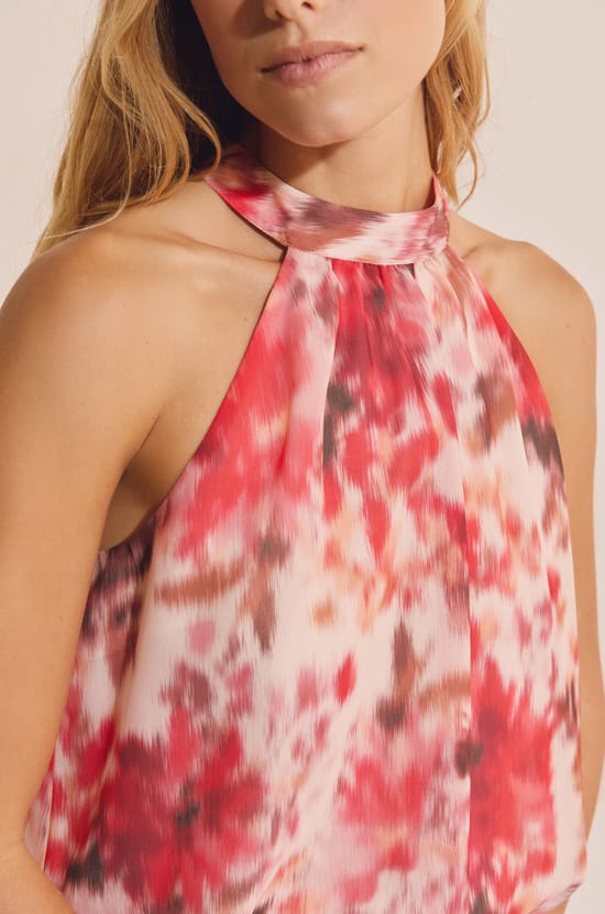 Top sans manches &agrave; motifs;${refinementColor}