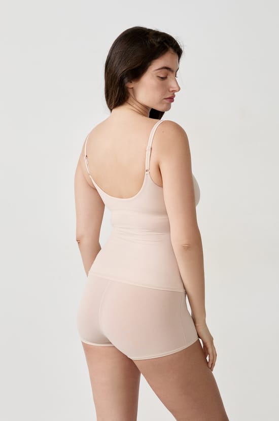 Microfibre top with built-in bralette;${refinementColor}