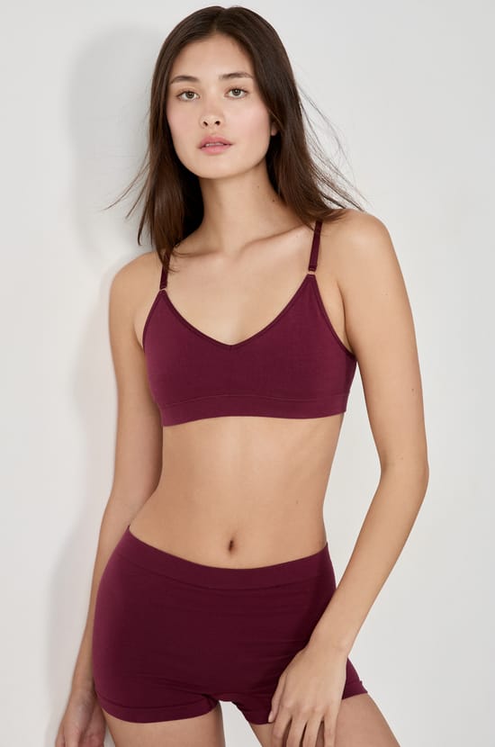 Optimal comfort cotton bralette;${refinementColor}