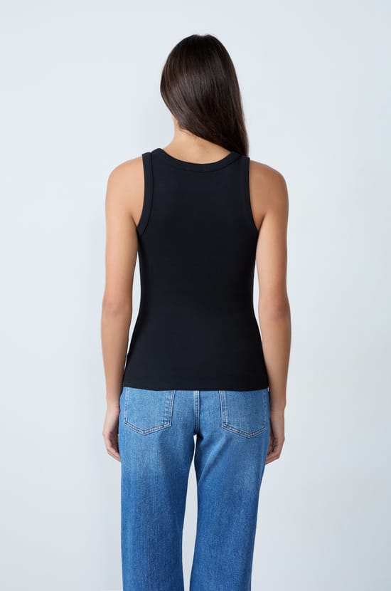 Débardeur côtelé en coton;${refinementColor}