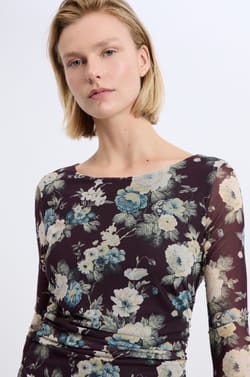 Robe longue &agrave; motifs fleuris;${refinementColor}