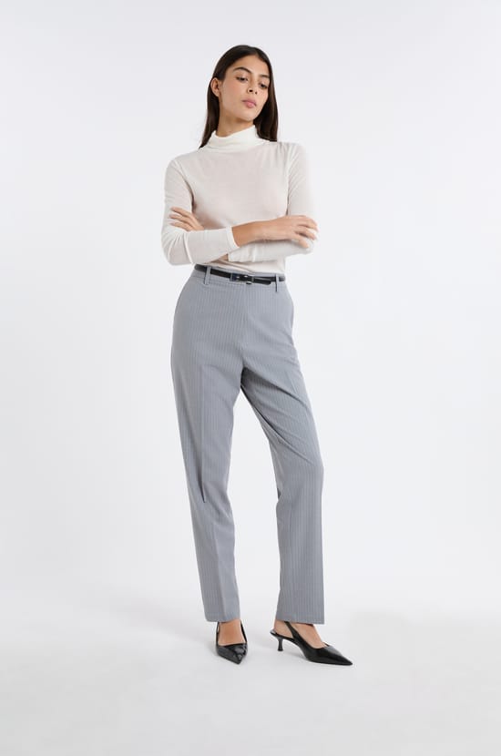 Pantalon habill&eacute; &agrave; rayures;${refinementColor}