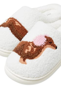 Chaussons mules  &agrave; motifs  teckel;${refinementColor}