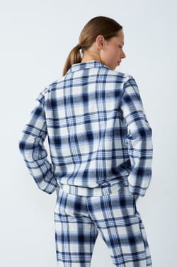 Cotton Checkered Pajama Shirt;${refinementColor}
