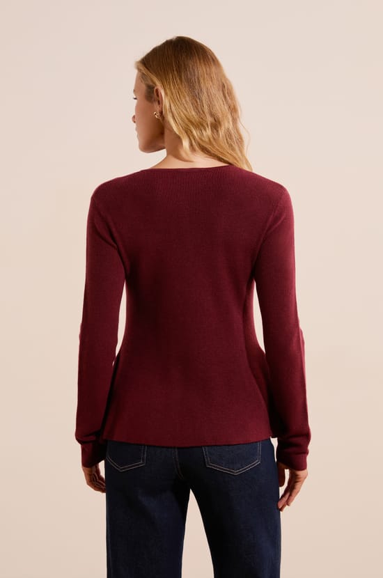 Cardigan peplum &agrave; boutons dor&eacute;s;${refinementColor}