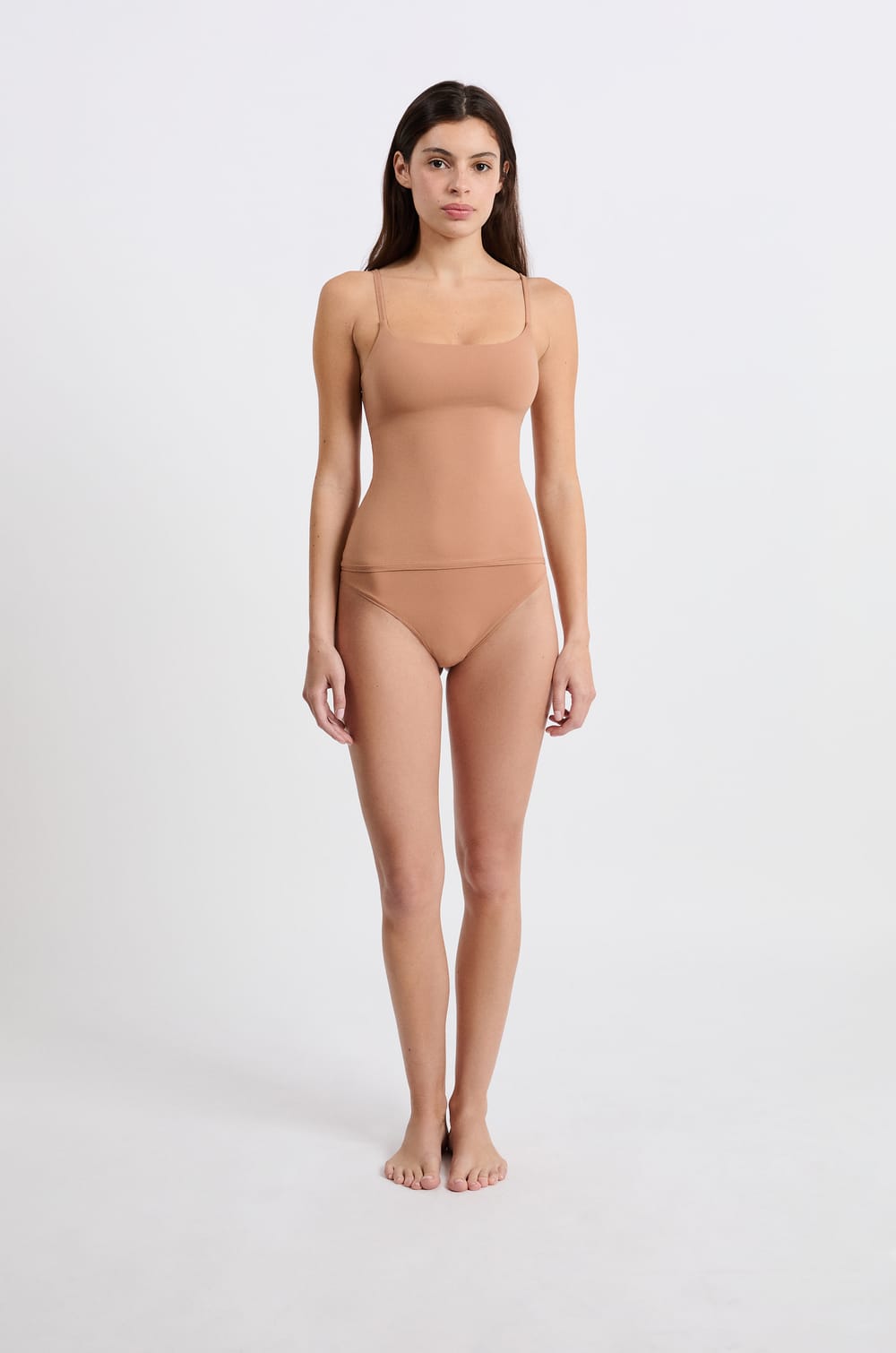 Microfiber Top with Built-in Bra;${refinementColor}
