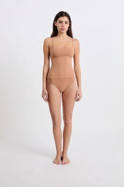 Microfiber Top with Built-in Bra;${refinementColor}