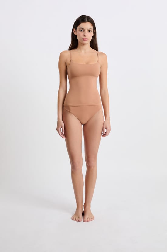 Microfiber Top with Built-in Bra;${refinementColor}