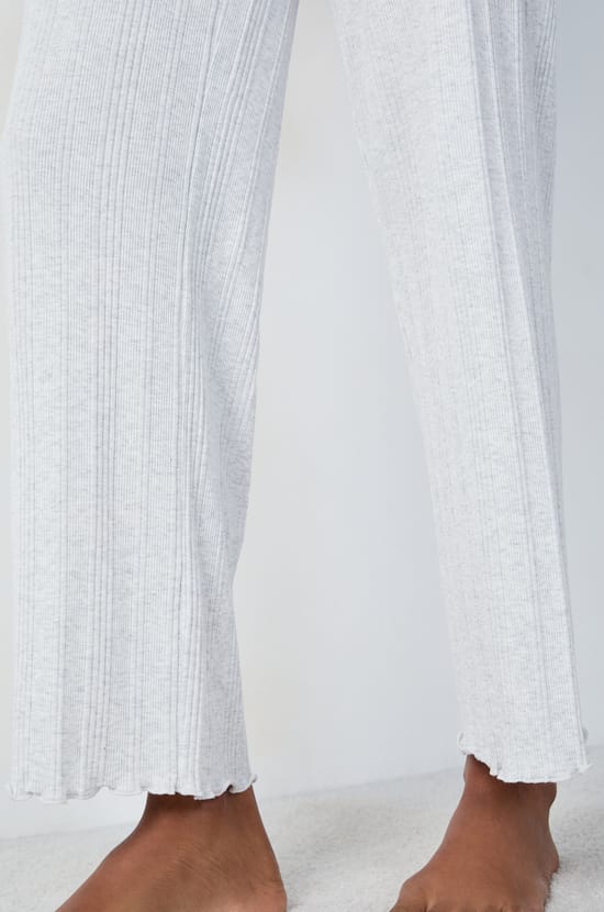 Pantalon de pyjama droit côtelé en coton;${refinementColor}