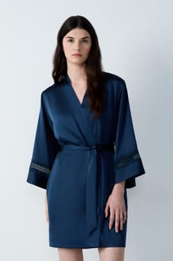 Satin Robe With Lace Details;${refinementColor}