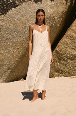 Robe longue dos nu avec coton;${refinementColor}
