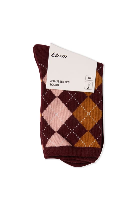 Chaussettes &agrave; motifs avec coton;${refinementColor}