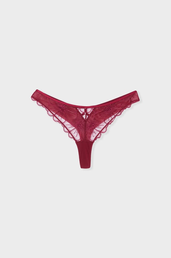 Embroidered detail tanga;${refinementColor}