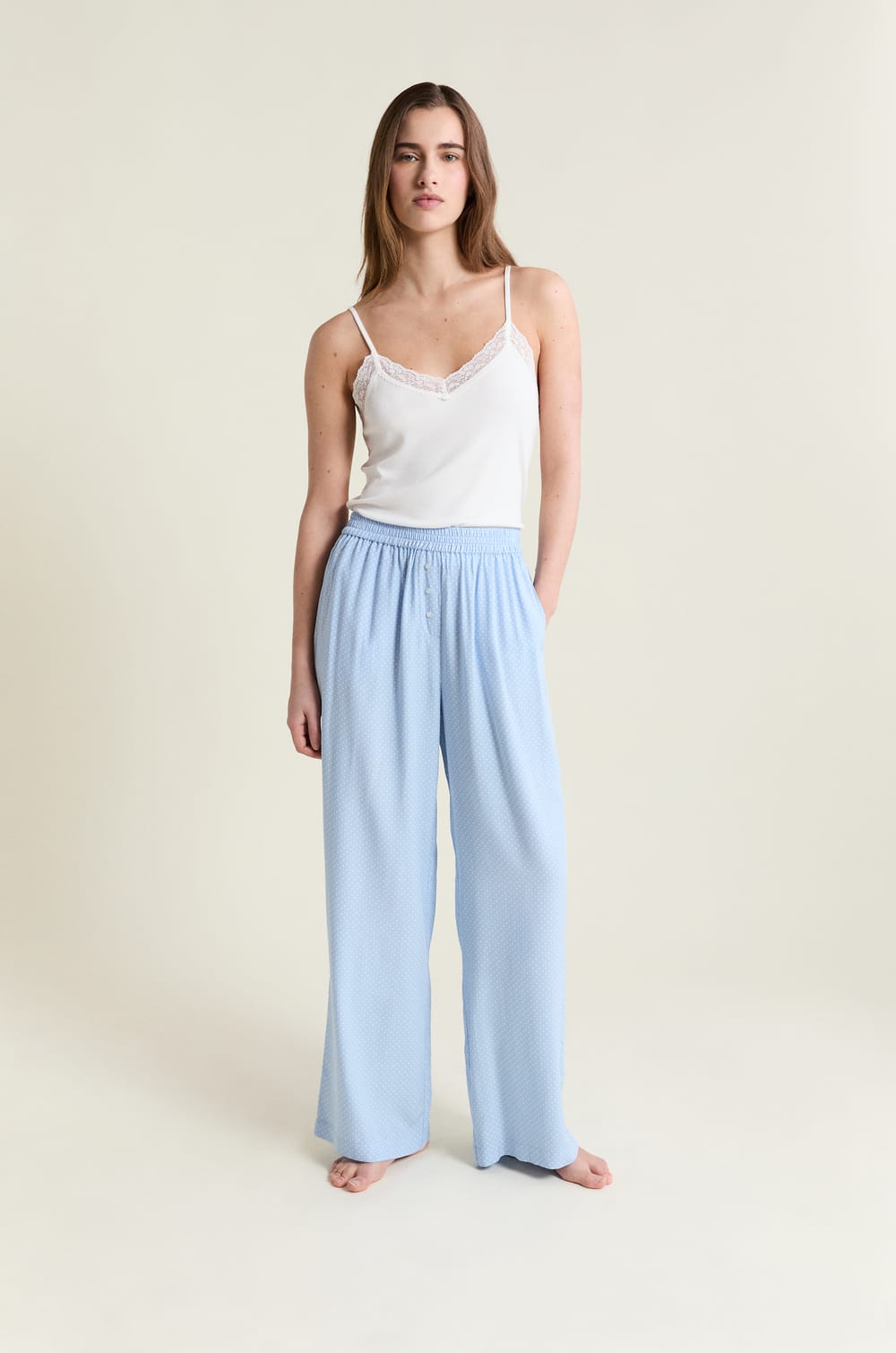 Pantalon de pyjama &agrave; pois;${refinementColor}