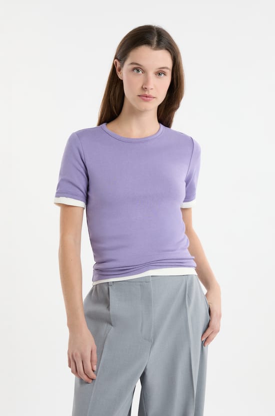 T-shirt manches courtes avec coton;${refinementColor}