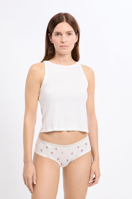 Set of 3 Cotton and Lace Boyshorts with Pattern;${refinementColor}