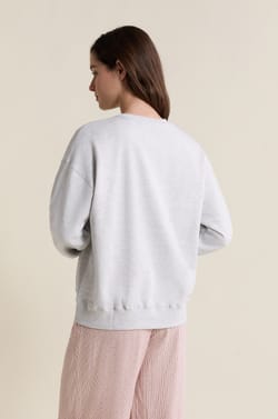 Sweatshirt de pyjama avec &eacute;criture en coton;${refinementColor}