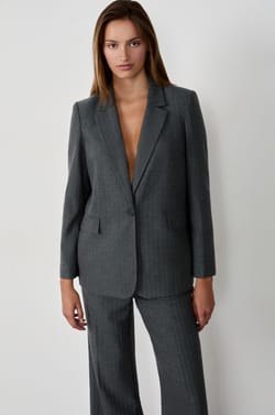Blazer jacket with buttons;${refinementColor}