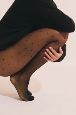 Collant transparent &agrave; pois - 15 Deniers;${refinementColor}