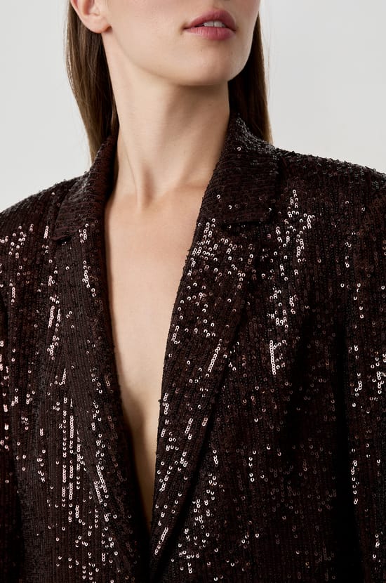 Blazer &agrave; sequins;${refinementColor}