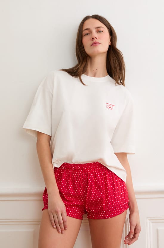 Short bloomer  &agrave; pois avec coton;${refinementColor}