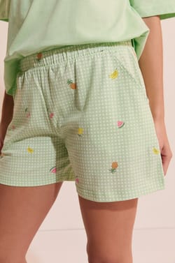 Ensemble de pyjama vichy 2 pi&egrave;ces avec motifs citron;${refinementColor}