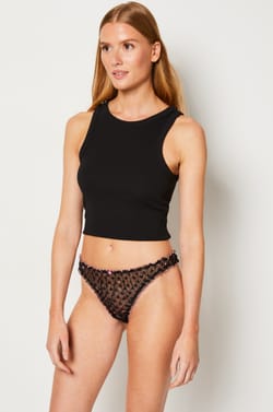 Iridescent tulle bloomer tanga;${refinementColor}
