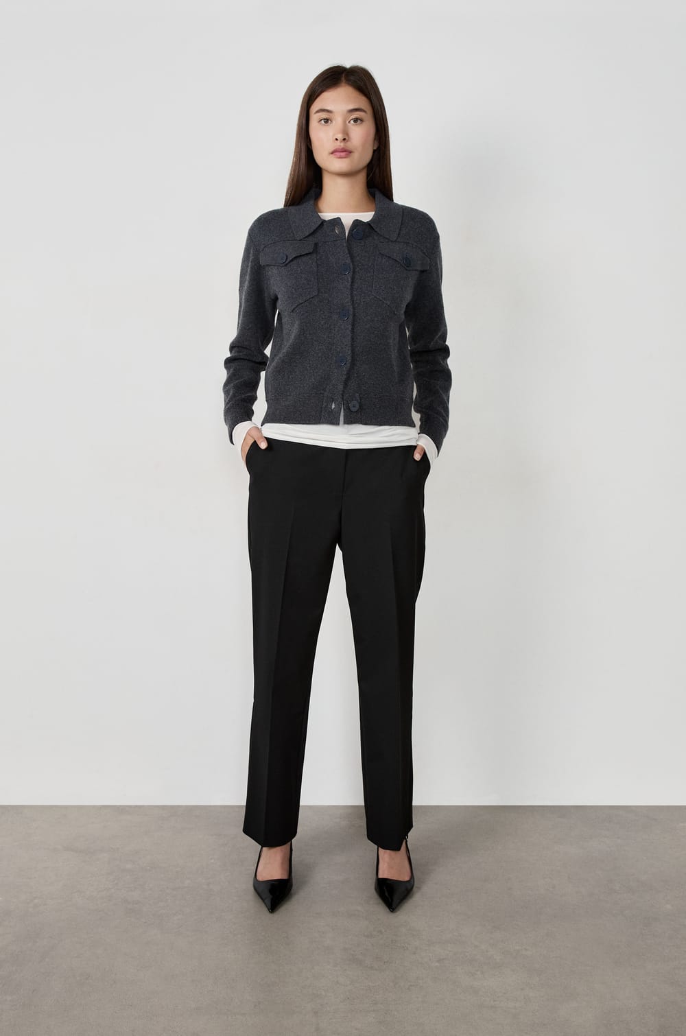 Button-Up Cardigan;${refinementColor}