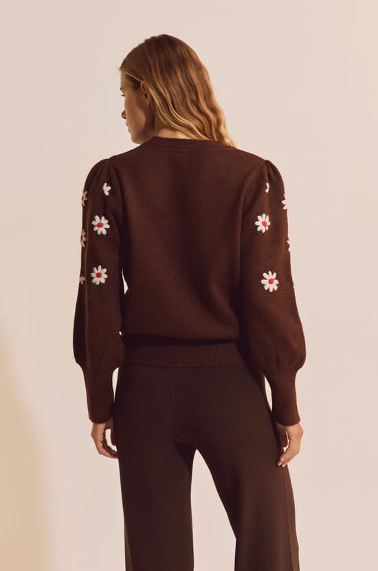 Pull avec motifs fleurs;${refinementColor}