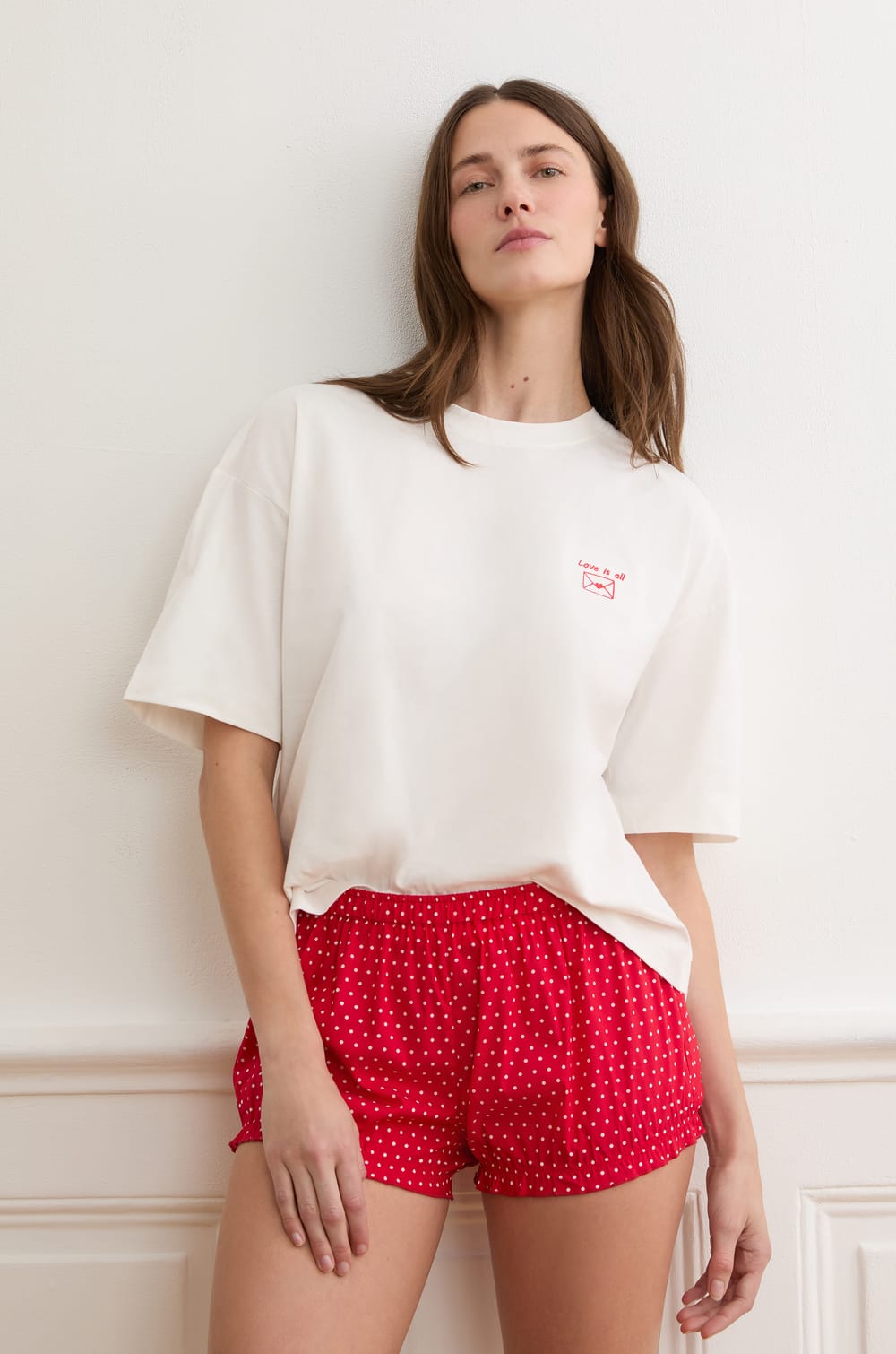 Short bloomer  &agrave; pois avec coton;${refinementColor}