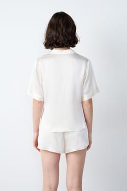 Chemise de pyjama manches courtes en soie;${refinementColor}