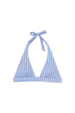 Striped Triangle Bikini Top;${refinementColor}