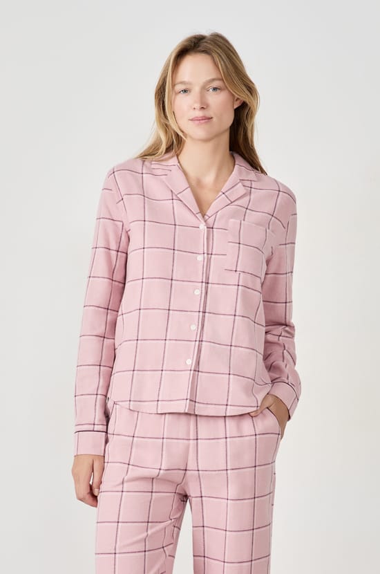 Camisa de pijama a cuadros;${refinementColor}