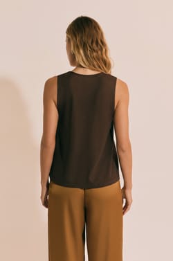 T-shirt sans manches col V;${refinementColor}