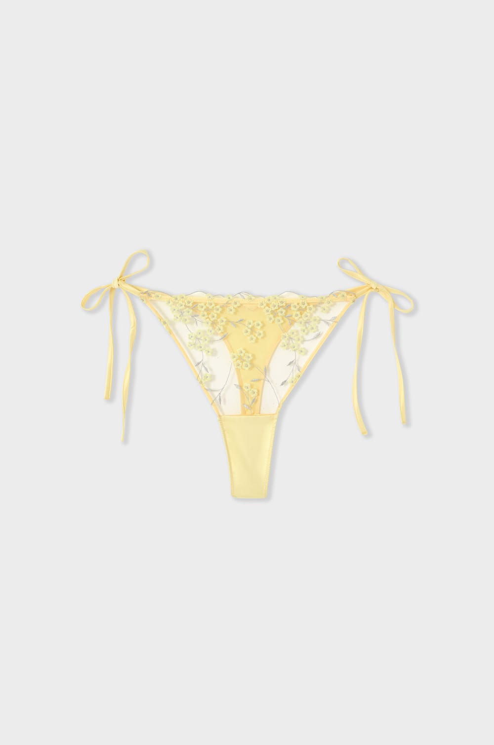 Tie-side embroidered tulle thong;${refinementColor}