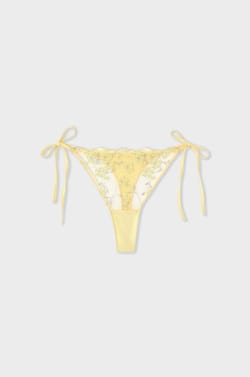Tie-side embroidered tulle thong;${refinementColor}