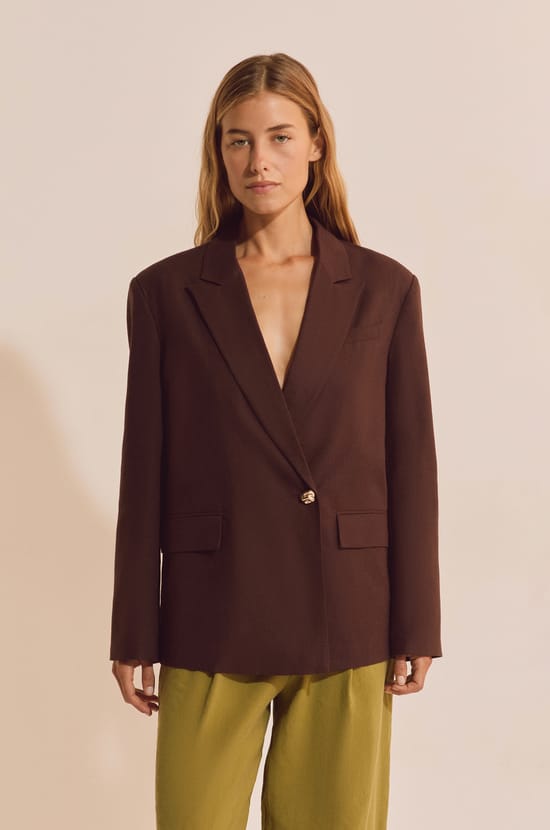 Veste blazer avec lin;${refinementColor}