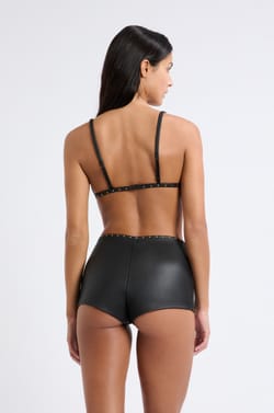 Leather Triangle Bra;${refinementColor}