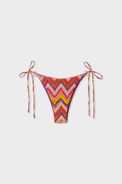 Tie-side Brazilian bikini bottom with pattern;${refinementColor}
