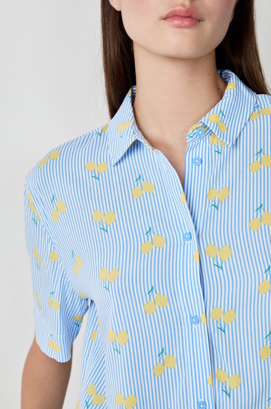 Printed Pyjama Shirt;${refinementColor}