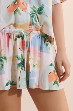Short de pyjama &agrave; motifs;${refinementColor}