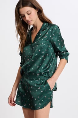 Pyjama 2 pièces à motifs effet satin;${refinementColor}