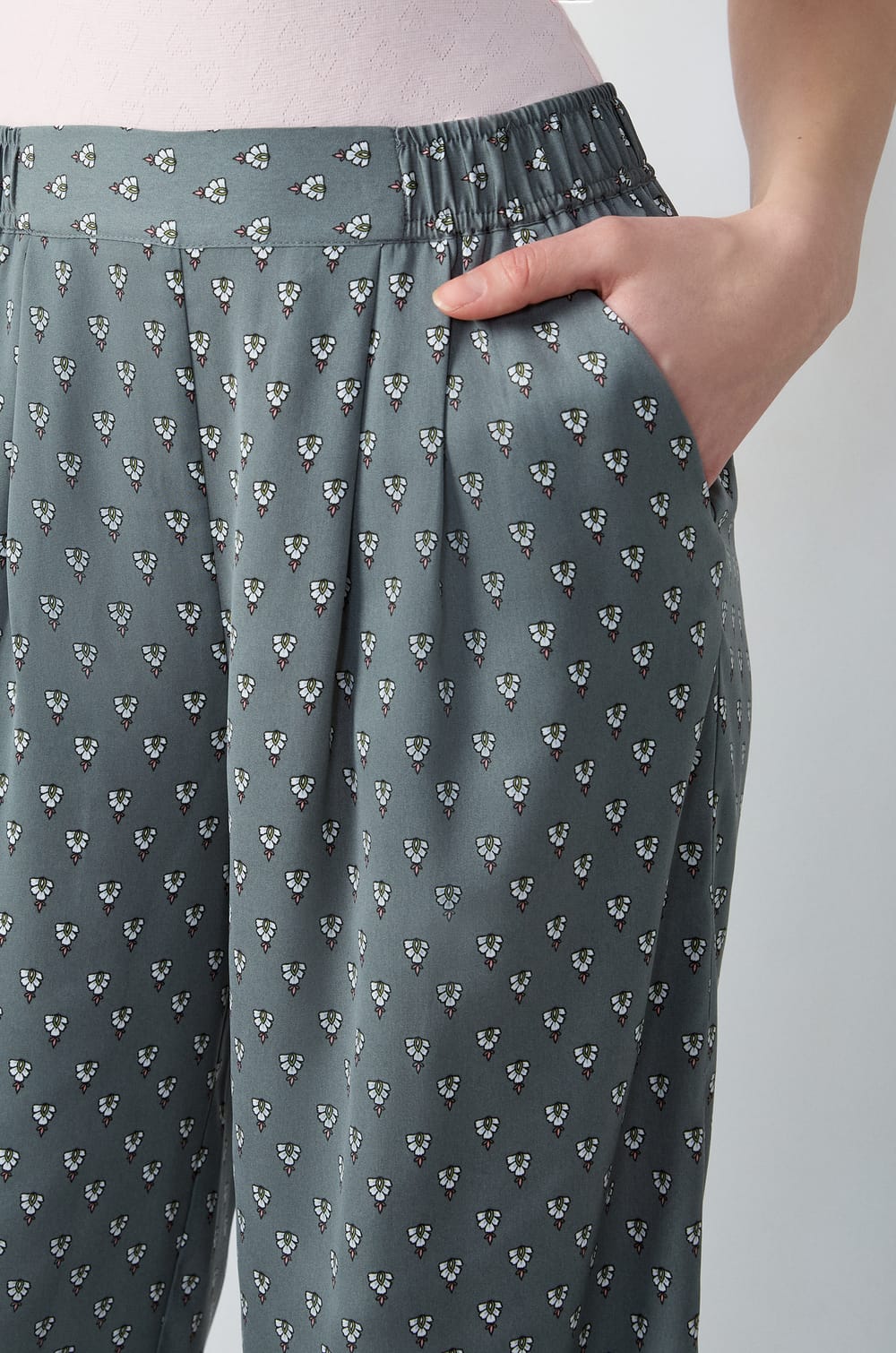 Printed Pajama Pants;${refinementColor}